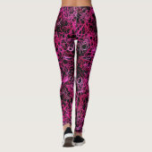 Heiß rosa und schwarz leggings (Rückseite)