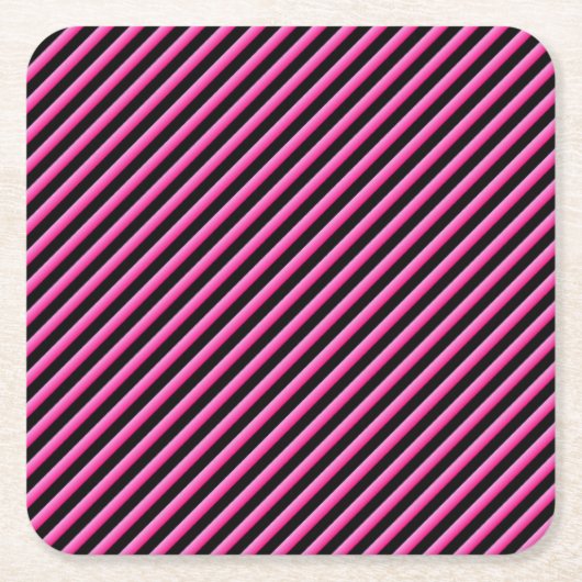 Heiß rosa und schwarz rechteckiger pappuntersetzer (Vorderseite)