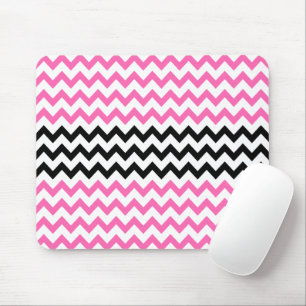 Heiß rosa und schwarz Zickzack von Shirley Taylor Mousepad