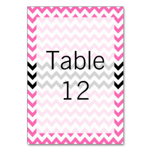 Heiß rosa und schwarz Zickzack von Shirley Taylor Tischnummer