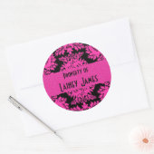 Heiß rosa und schwarze Damaskus Runder Aufkleber (Umschlag)