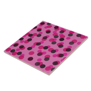 heiß rosa und schwarze Punkte Fliese