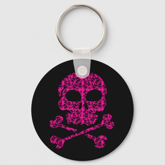 Heiß rosa und schwarze Skulpturen zu Halloween Schlüsselanhänger (Vorderseite)