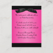 Heiß rosa und schwarze Verschlusskarte Begleitkarte (Rückseite)