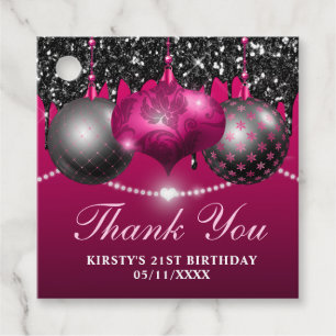 Heiß Rosa und Schwarze Weihnachtskugeln Geburtstag Geschenkanhänger