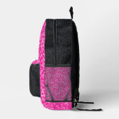 Heiß rosa und schwarzer Glitzer Bedruckter Rucksack (Rechts)