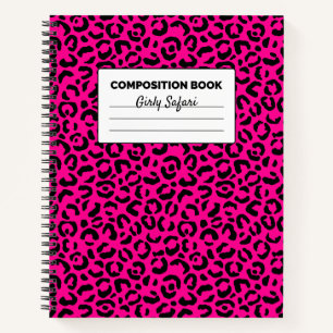 Heiß rosa und schwarzer Leopard Notizblock