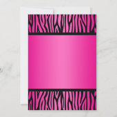 Heiß rosa und schwarzer Zebra Bow Sweet 16 Birthda Einladung (Rückseite)