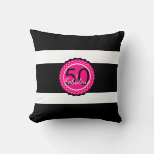 Heiß Rosa und Schwarzes 50 & Fantastisches Geburts Kissen