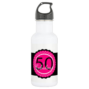 Heiß Rosa und Schwarzes 50 & Fantastisches Geburts Trinkflasche