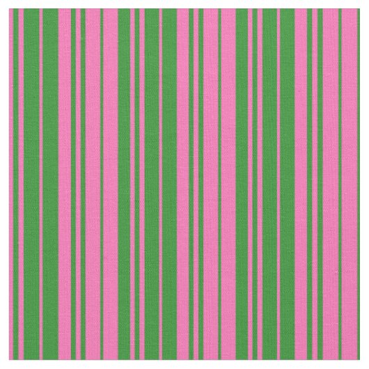 Heiß rosa und waldgrün gefärbte Linien Stoff (Nahaufnahme)