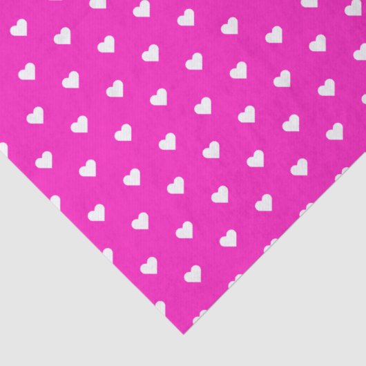 Heiß rosa und weiße Herzen | Custom Seidenpapier (Detail)