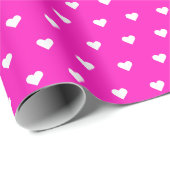 Heiß rosa und weiße Herzen | Papier für kundenspez Geschenkpapier (Rolleneckpunkt)