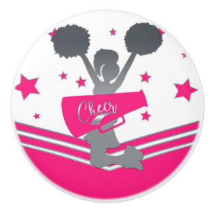 Heiß Rosa und Weiße Sterne Cheer Cheerleading Mädc Keramikknauf
