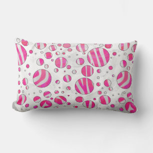 Heiß Rosa und Weiße Zebra Punkte Lendenkissen