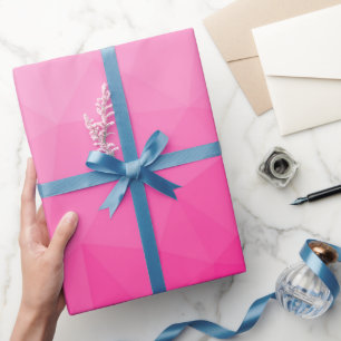 Heiß rosa verlaufendes geometrisches Maschenmuster Geschenkpapier