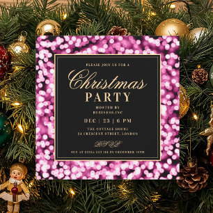 Heiß rosa Weihnachts-Glamour-Lichter Feiertagsfeie Einladung
