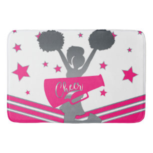 Heiß Rosa Weiß Silber Sterne Cheer Cheerleading Badematte