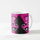 Heiß rosa, weiß und schwarz kaffeetasse (VorderseiteRechts)