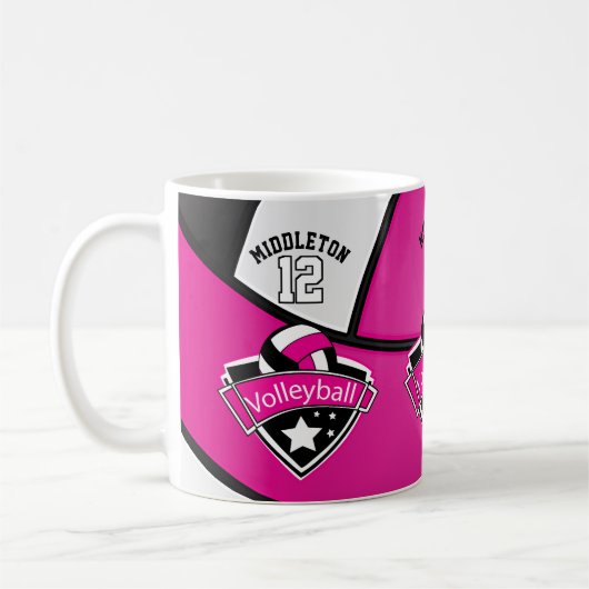 Heiß rosa, weiß und schwarz kaffeetasse (Links)