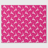 Heiß rosa Winter Weihnachtsmann Geschenkpapier (Flach)