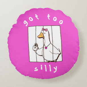 Heiß Rosa Wurde zu Alberner Lustiger Gans Rundes Kissen
