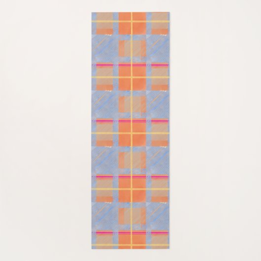 Heiß rosa Zauberteppich/ Orange Blau Kariert Yogamatte (Rückseite)