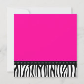 Heiß rosa Zebra Süß 16 Einladung (Rückseite)