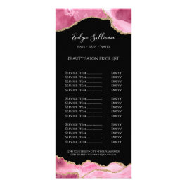 heiß rosa Zeitung auf schwarzer Preisliste Werbekarte