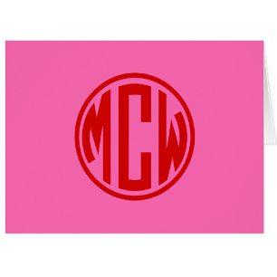 Heiß rosafarbene Preppy Circle Monogram DIY BG