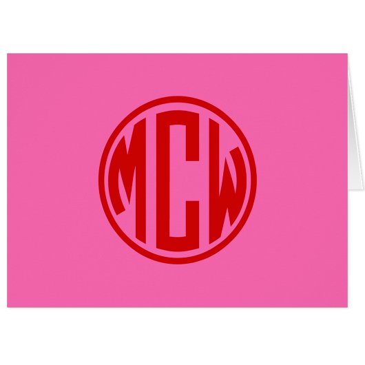Heiß rosafarbene Preppy Circle Monogram DIY BG