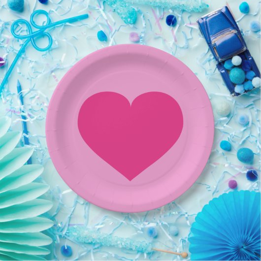 Heiß rotes Herz Pappteller (Party)