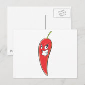 Heiß und scharf, roter Chili Pepper Postkarte (Vorne/Hinten)