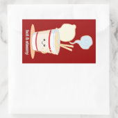 heiß und trocken rechteckiger aufkleber (Tasche)