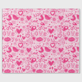 Heiß und weich rosa Muster Romantisches Wrapping P Geschenkpapier (Flach)