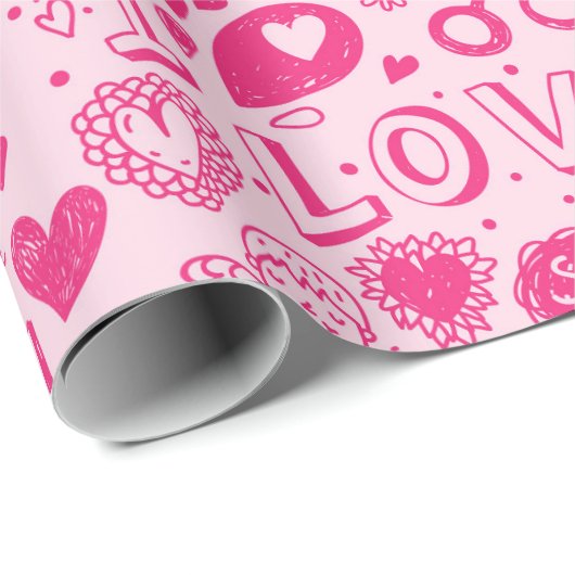 Heiß und weich rosa Muster Romantisches Wrapping P Geschenkpapier (Rolleneckpunkt)