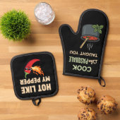 Heiß wie mein Pfeffer Oven Mitt & Pot Holder Set (Oben Unten)
