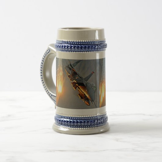 Heiße Aufflackern F15 Bierglas (Vorderseite Links)