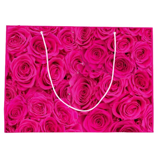 Heiße Blume Rosen Große Geschenktüte (Rückseite)