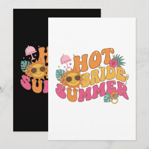 Heiße Braut Sommer Retro Tropische Junggesellinnen Einladung