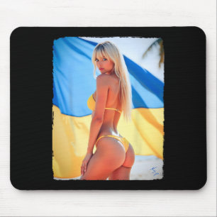 Heiße Bybe - Schönes Bikini-Mädchen mit der Ukrain Mousepad