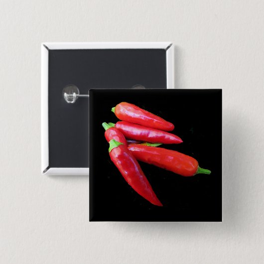 Heiße Chili-Paprikaschoten Button (Vorne & Hinten)