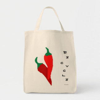 Heiße Chili-Paprikaschoten recyceln Tragetasche