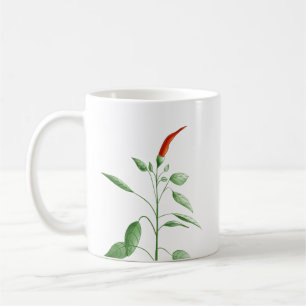 Heiße Chili-Pfeffer-Pflanzen-botanische Kaffeetasse