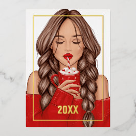 Heiße Cococoa Weihnachten Folien Feiertagskarte