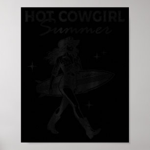 Heiße Cowgirl-Sommer-Howdy-Western-Stil Poster