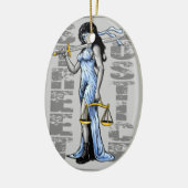 Heiße Dame Justice durch Straßen-Gerechtigkeit Keramikornament (Links)