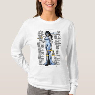 Heiße Dame Justice durch Straßen-Gerechtigkeit T-Shirt