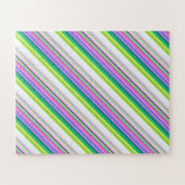Heiße farbenfrohe Neonstreifen Puzzle (Horizontal)