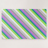 Heiße farbenfrohe Neonstreifen Puzzle (Horizontal)